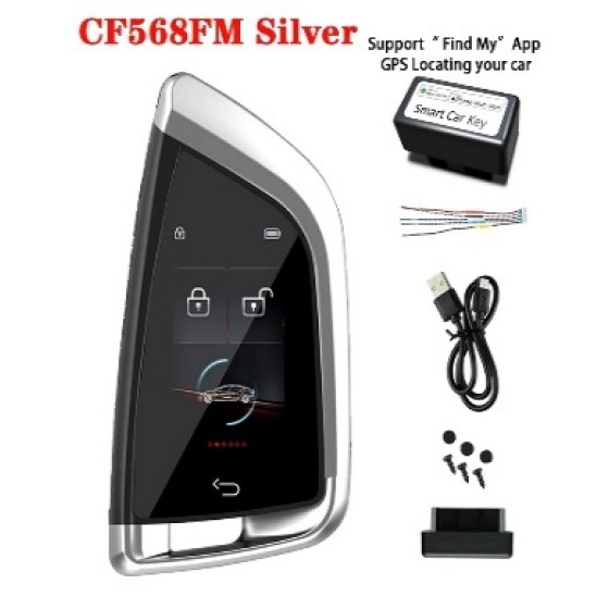 CF568 Style Modified Universal Smart Remote Car Key LCD Keyless Entry Black/Silver
